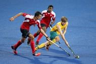 A game of Hockey 5s at the Nanjing Youth Olympics 2014